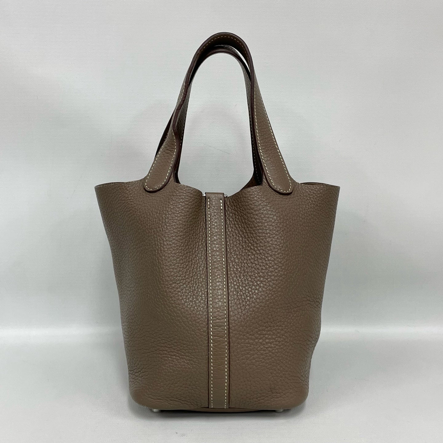 Hermès - Picotin Lock 18 - Grained leather - Elephant Grey with Silver-Tone Hardware - (mini)