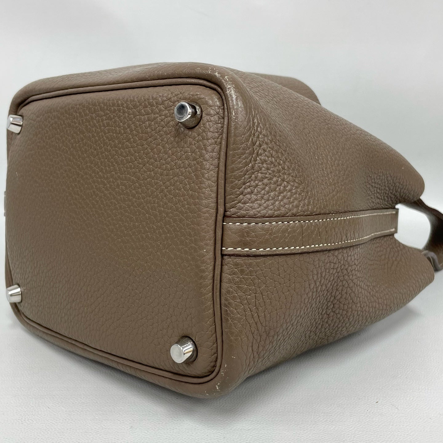 Hermès - Picotin Lock 18 - Grained leather - Elephant Grey with Silver-Tone Hardware - (mini)