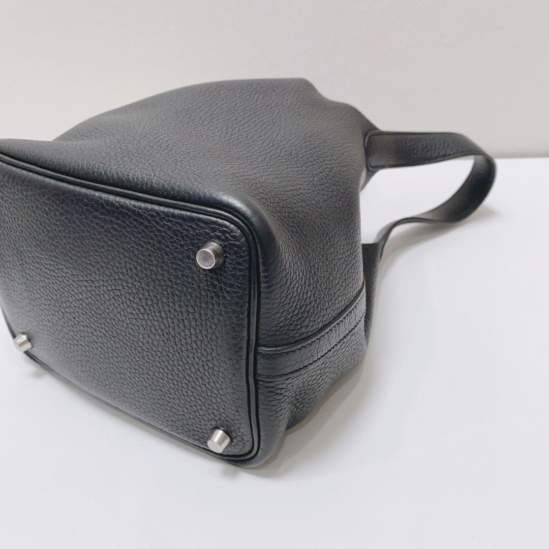 Hermès - Picotin Lock 18 - Taurillon Clemence leather - Black with Palladium Hardware - (Mini)