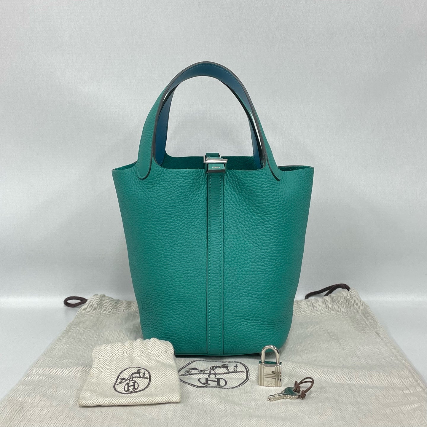 Hermès - Picotin Lock 18 - Taurillon Clemence leather - Emerald Green with Silver-Tone Hardware - (mini)