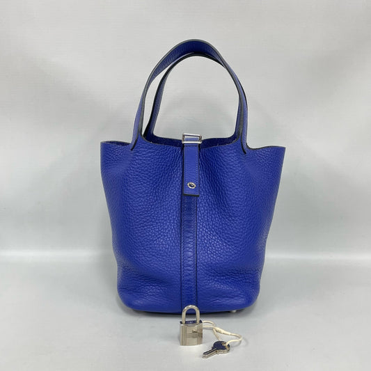 Hermes - Picotin Lock 18 - Togo leather - Electric Blue with Silver-Tone Hardware - (mini)