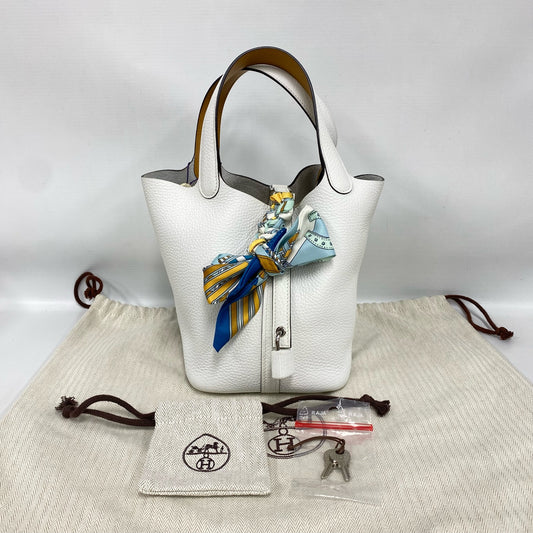 Hermès - Picotin Lock 18 - Togo leather - White with Palladium Hardware - (Mini)