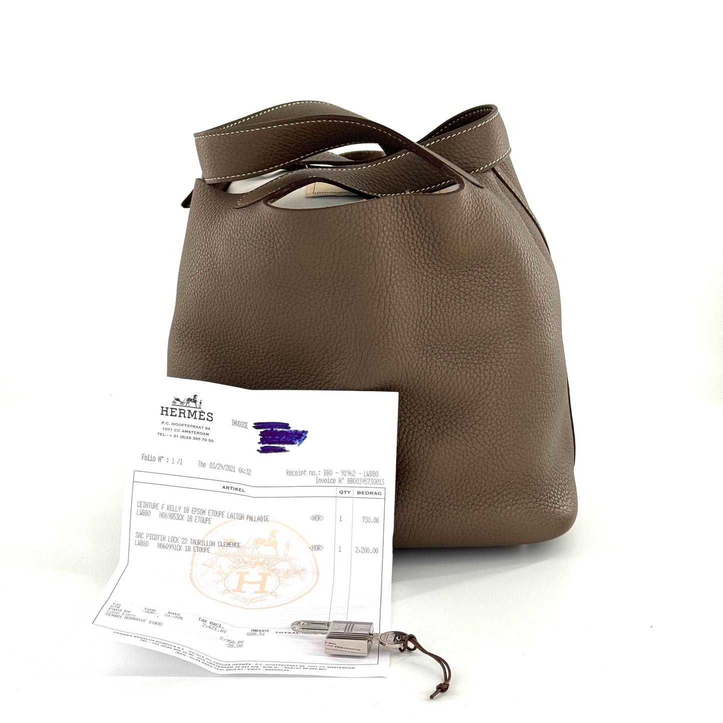 Hermes - Picotin Lock 22 - Leather - Grey