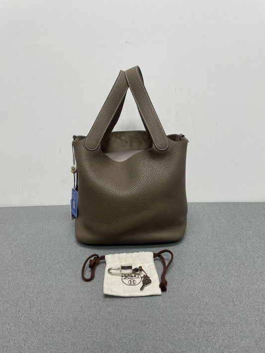 Hermès - Picotin Lock 22 - Leather - Grey - (Medium)