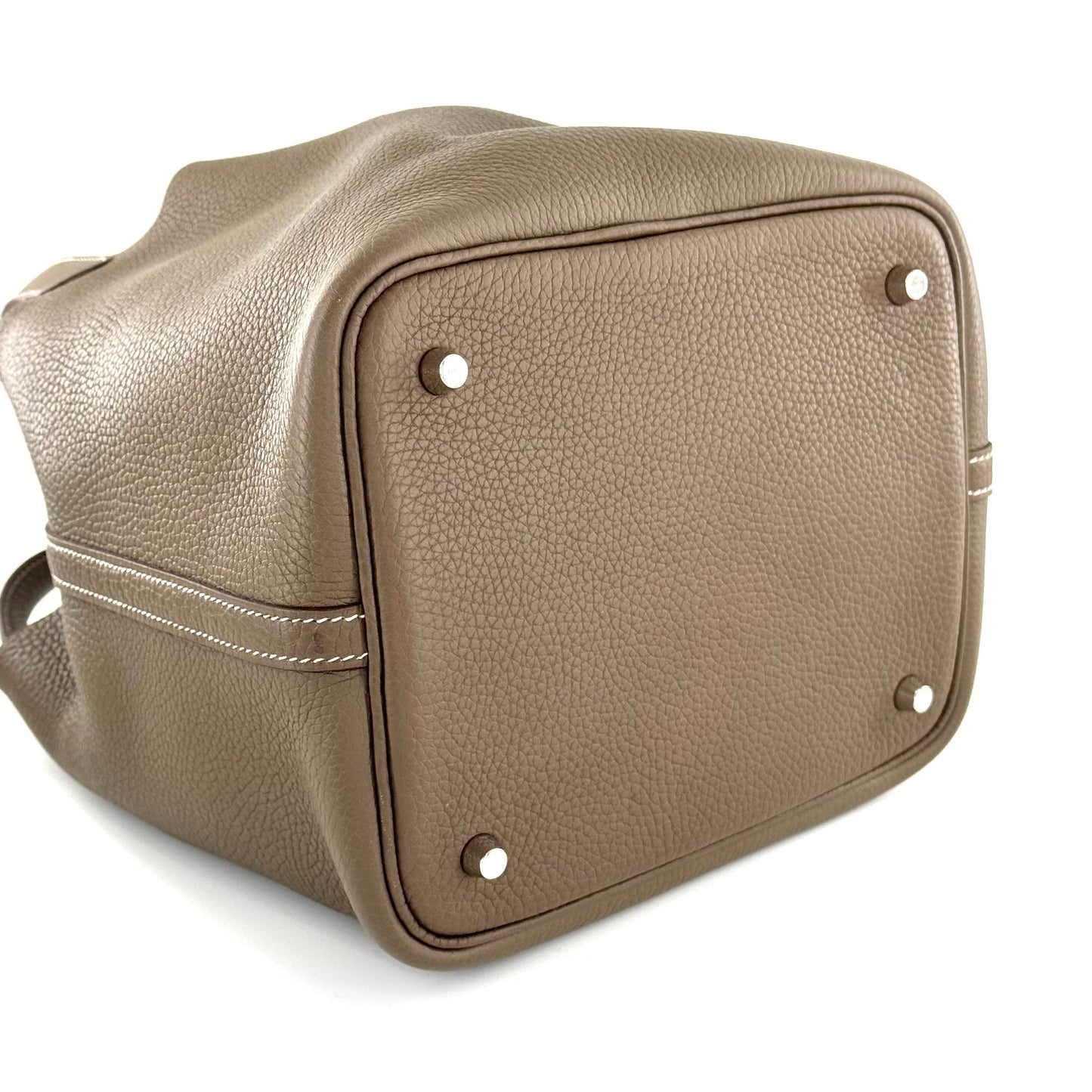 Hermès - Picotin Lock 22 - Taurillon Clemence leather - Etoupe with Silver-Tone Hardware - (medium)