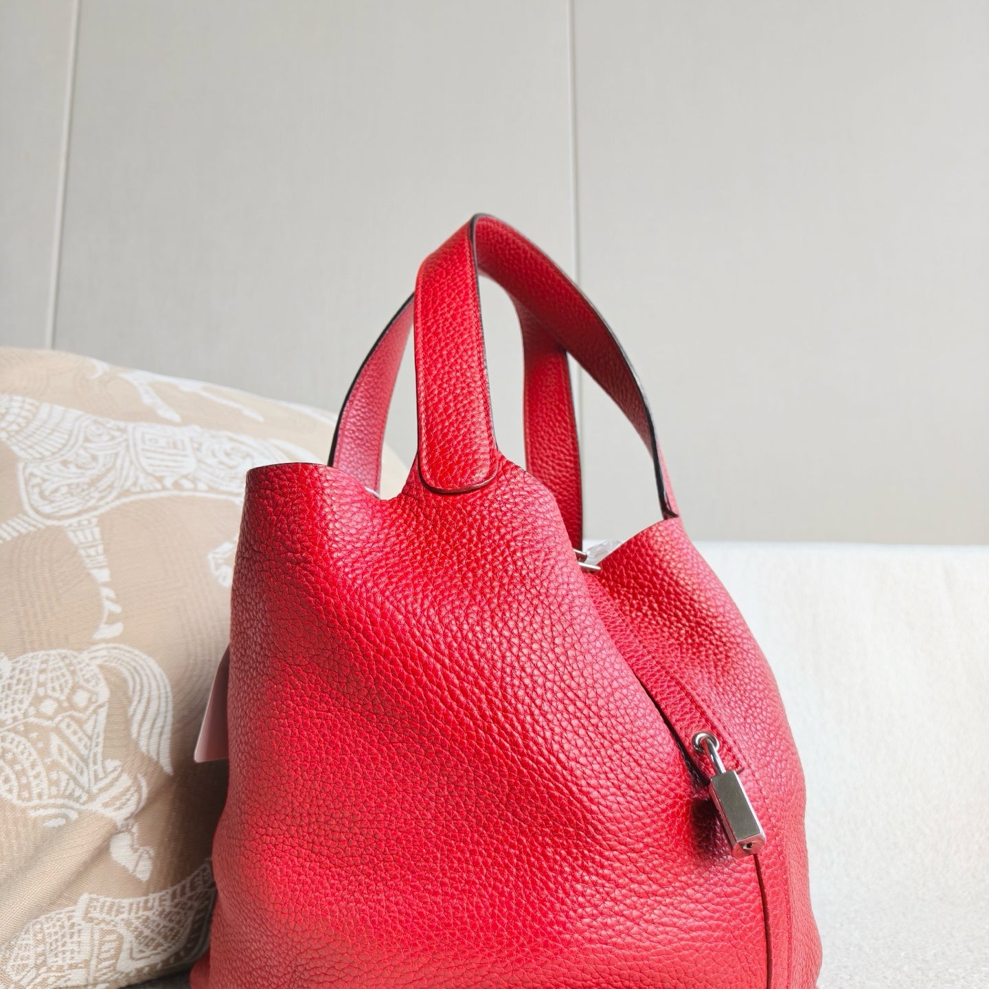 Hermes - Picotin Lock 22 - Taurillon Clemence leather - Red - (medium)