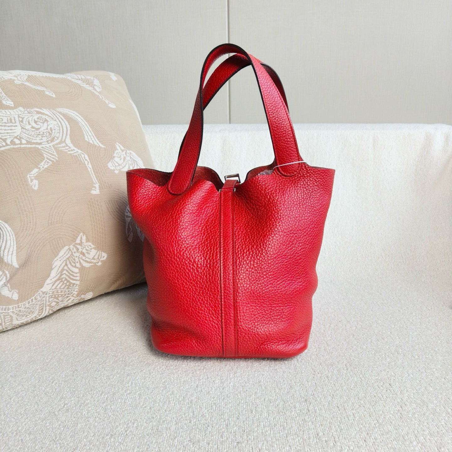 Hermes - Picotin Lock 22 - Taurillon Clemence leather - Red - (medium)