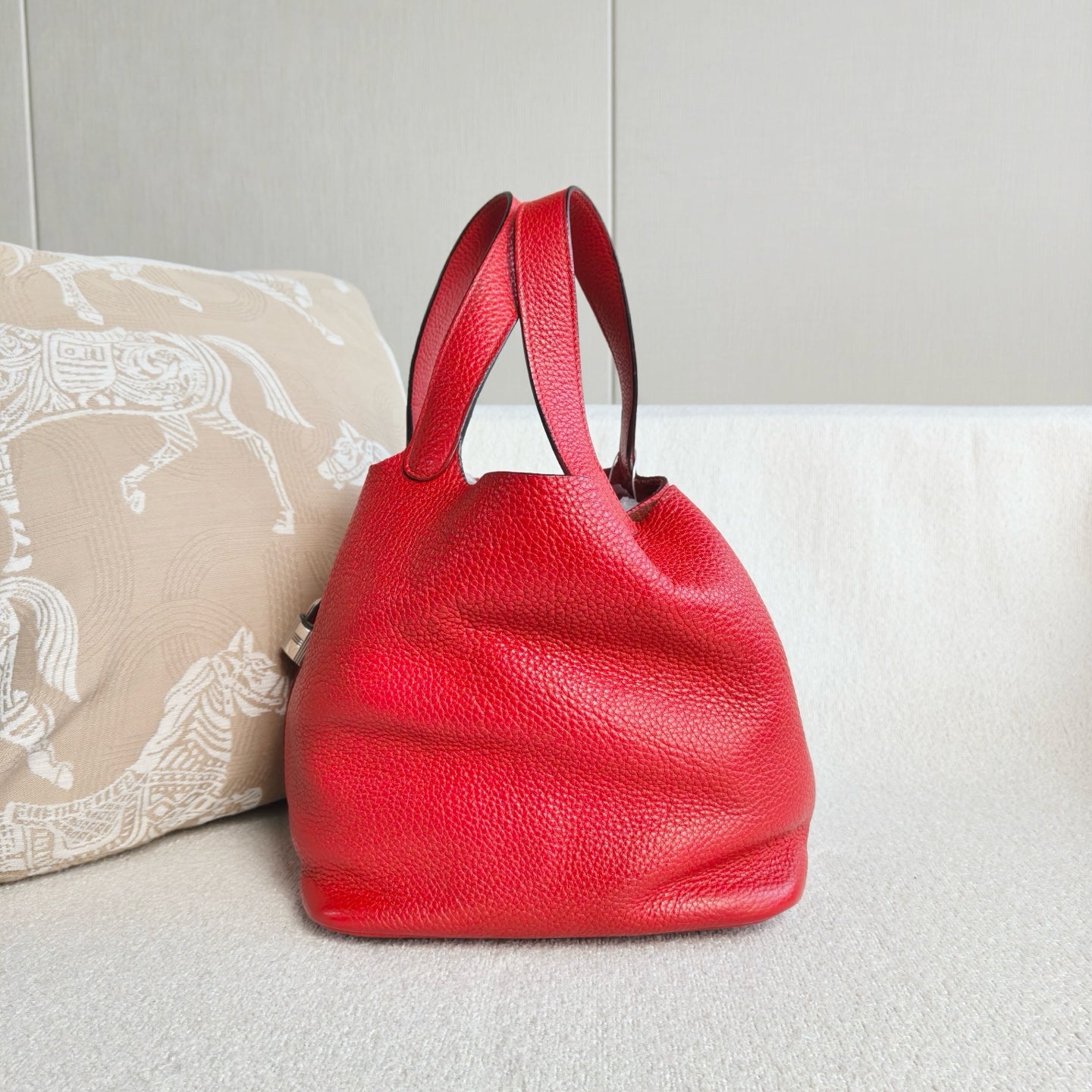 Hermes - Picotin Lock 22 - Taurillon Clemence leather - Red - (medium)