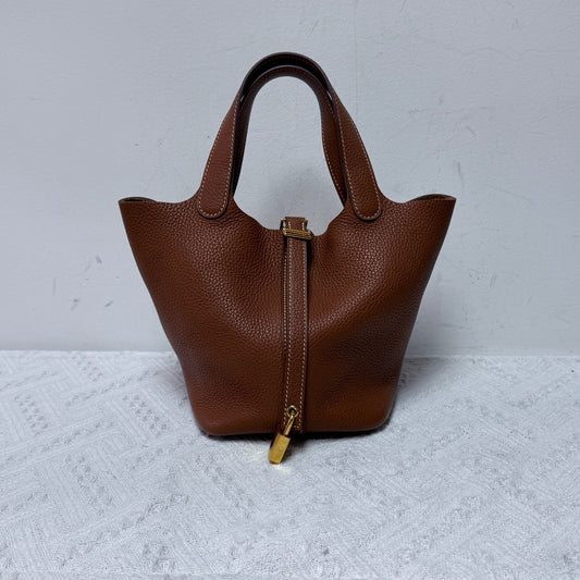 Hermès - Picotin Lock - Clemence leather - Brown - (mini)