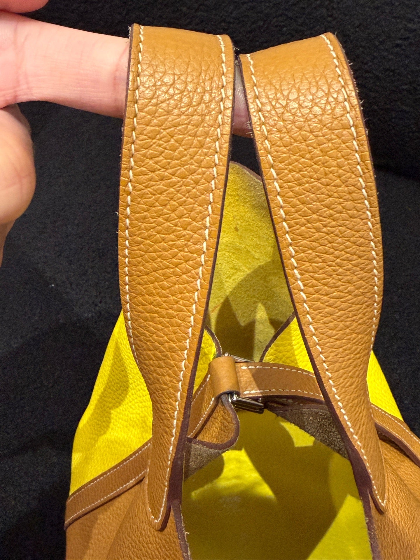 Hermès - Picotin Lock - Clemence leather - Lemon Yellow and Gold Brown - (18)