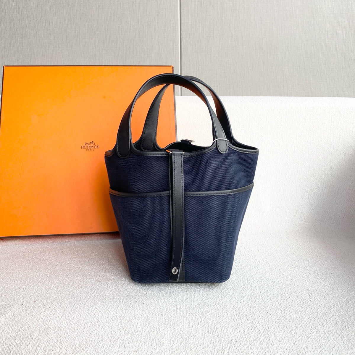 Hermes - Picotin Lock - Cloth - Blue - (mini)