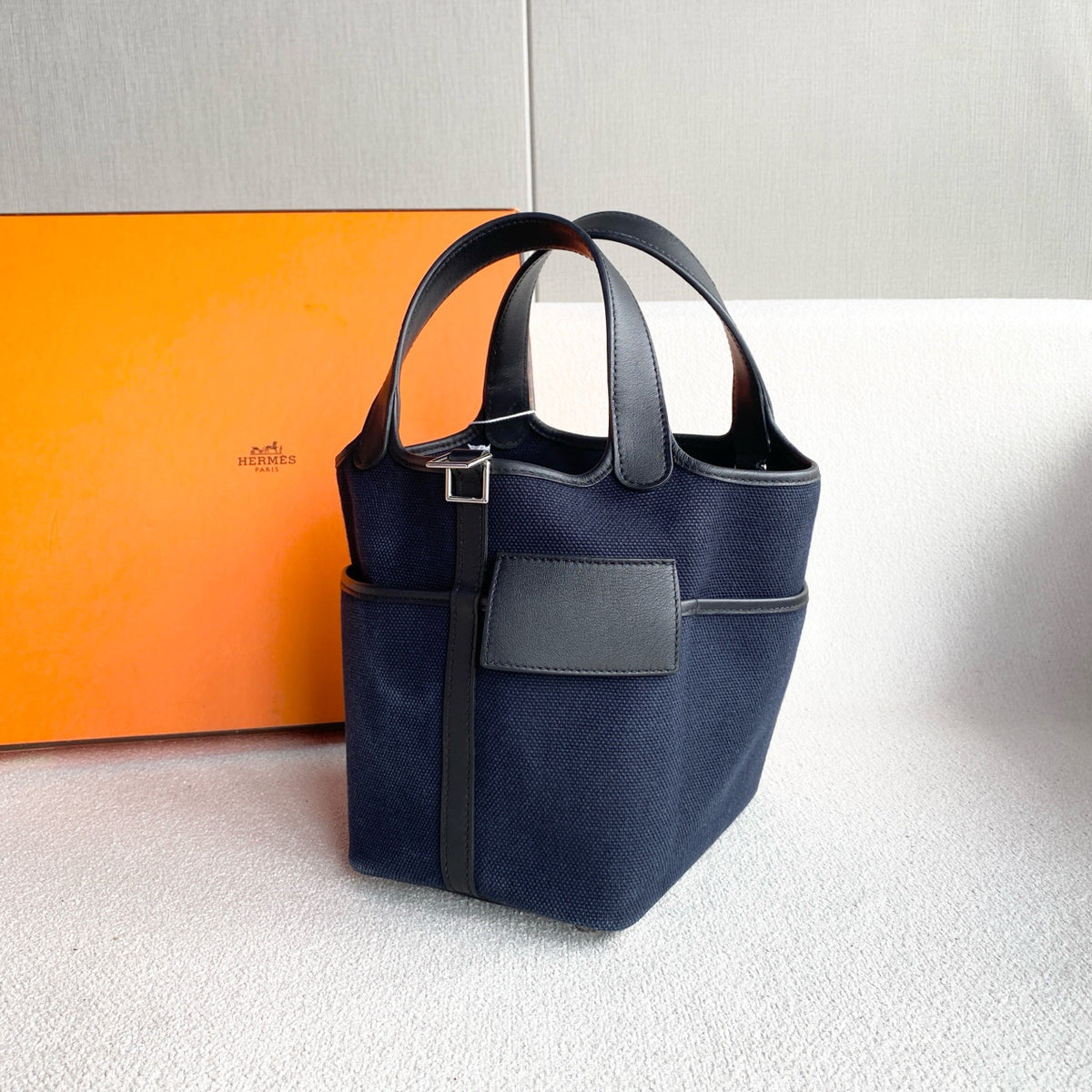 Hermes - Picotin Lock - Cloth - Blue - (mini)