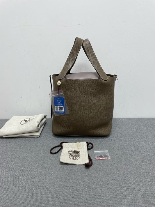 Hermès - Picotin Lock - Leather - Grey - (medium)