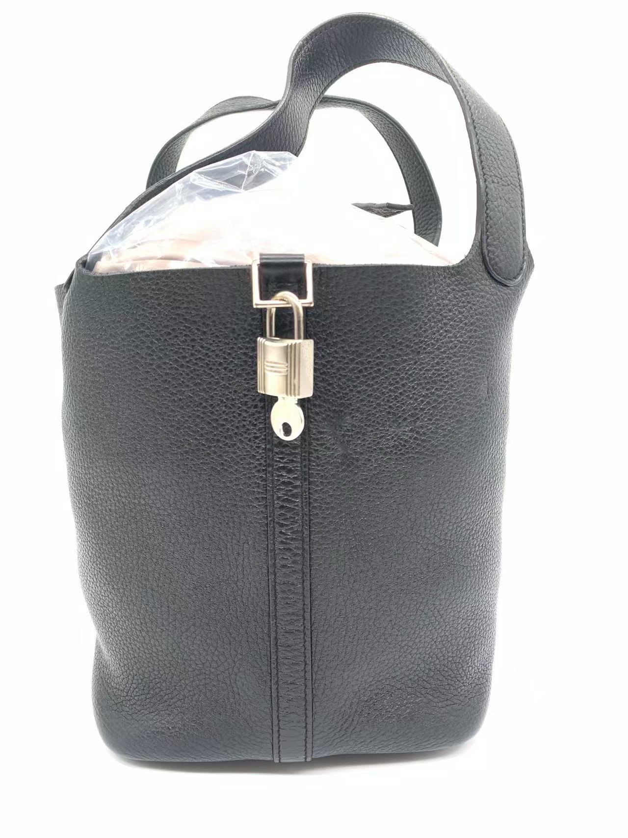 Hermès - Picotin Lock - Taurillon Clemence leather - Black - (22)