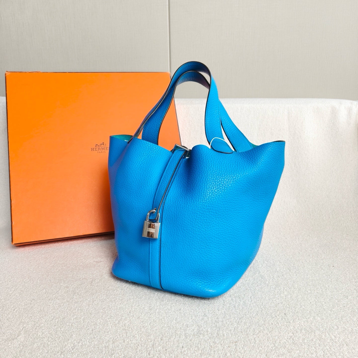 Hermes - Picotin - Taurillon Clemence leather - Florida Blue - (medium)
