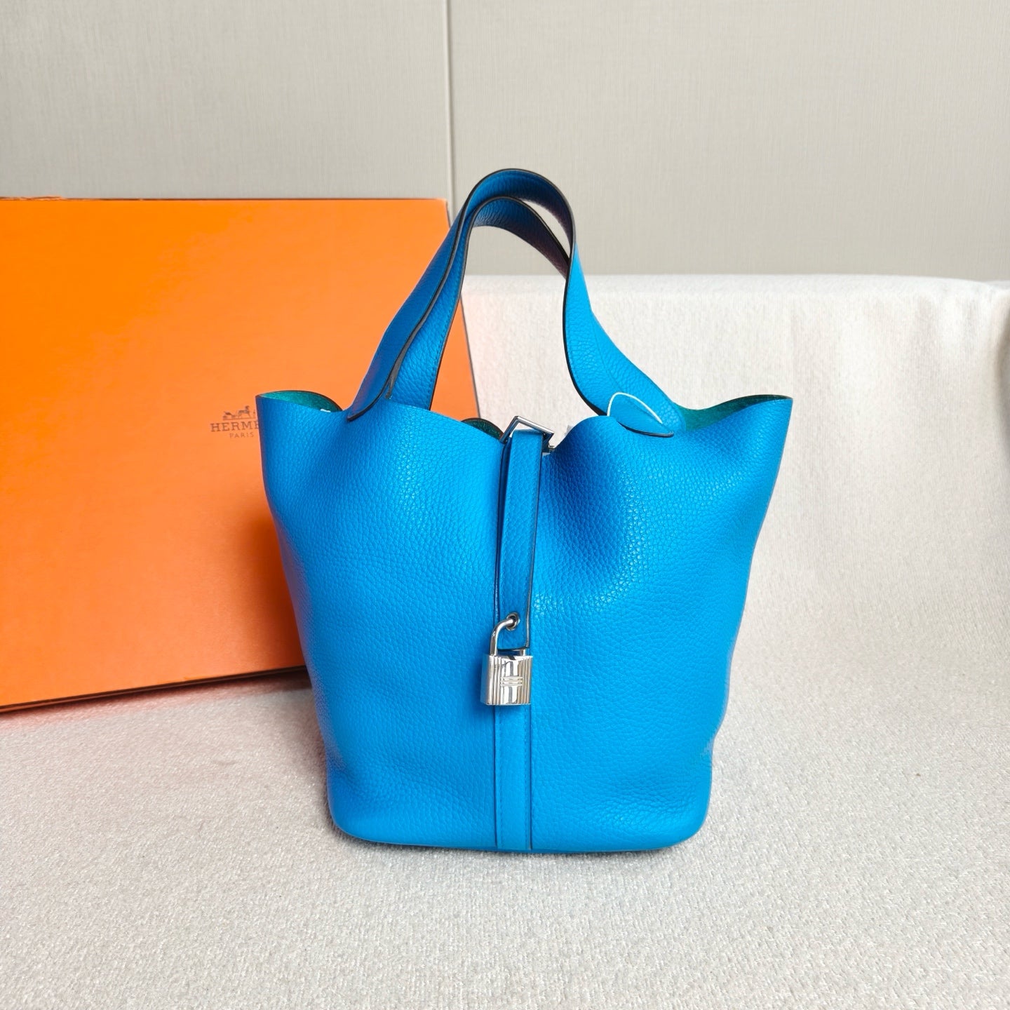 Hermes - Picotin - Taurillon Clemence leather - Florida Blue - (medium)