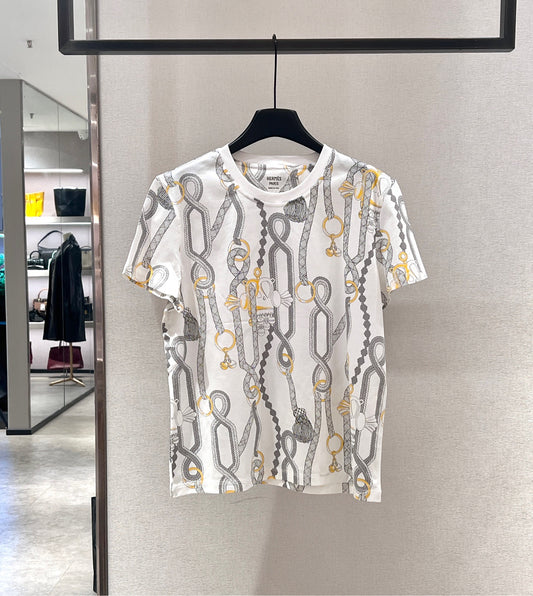 Hermes - Print T-shirt - Cotton - White - (44)