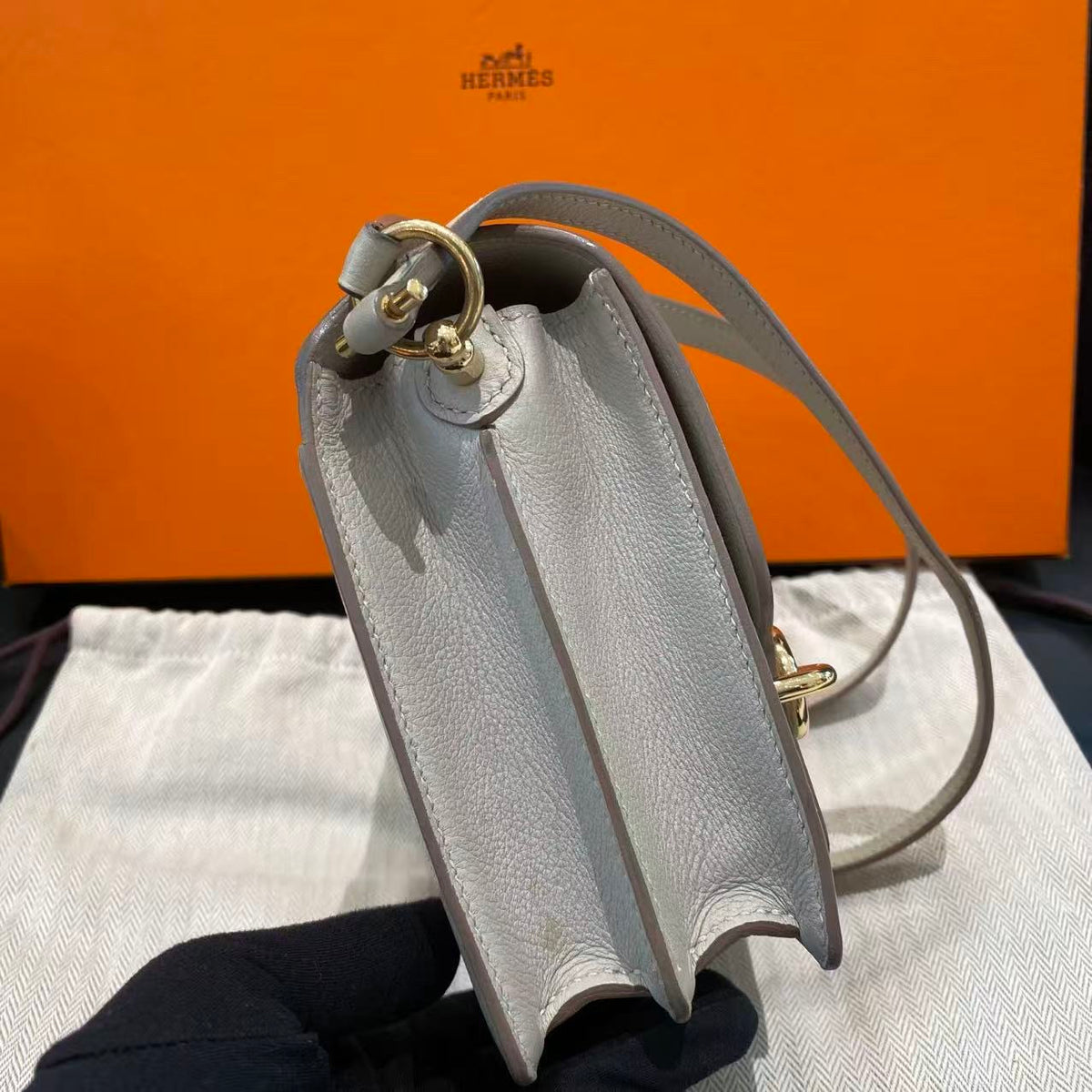 Hermes - Roulis 19 - Leather - Grey - (mini)