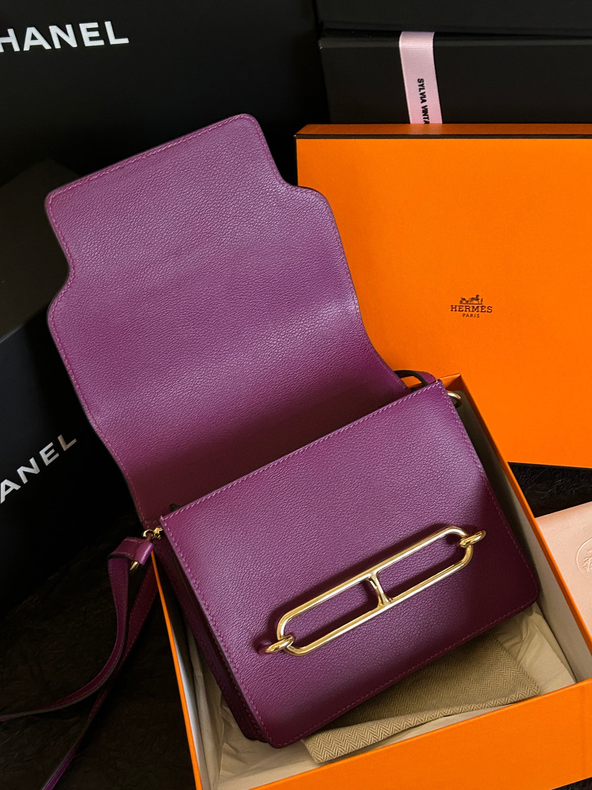 Hermes - Roulis 19 mini - Leather - Purple - (mini)