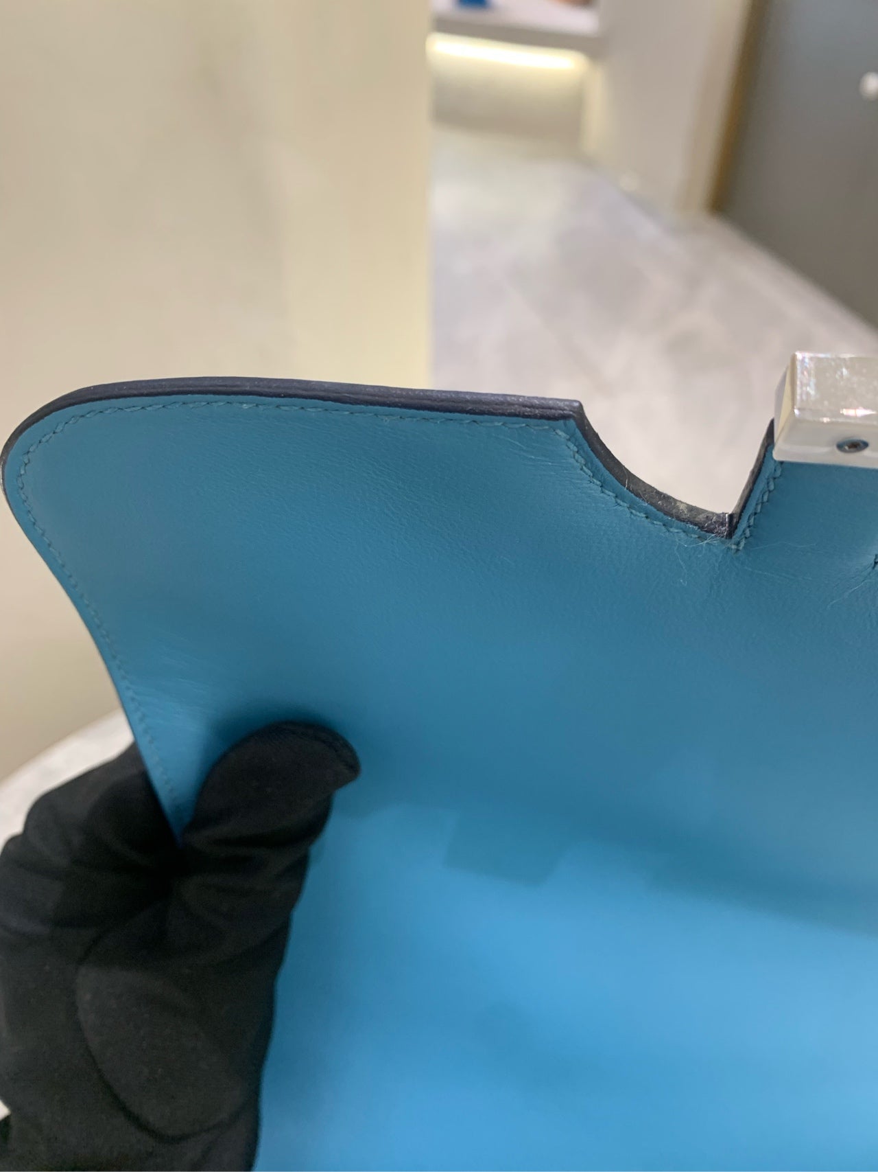Hermès - Roulis - Evercolor leather - Northern Blue with Silver-Tone Hardware - (Small)