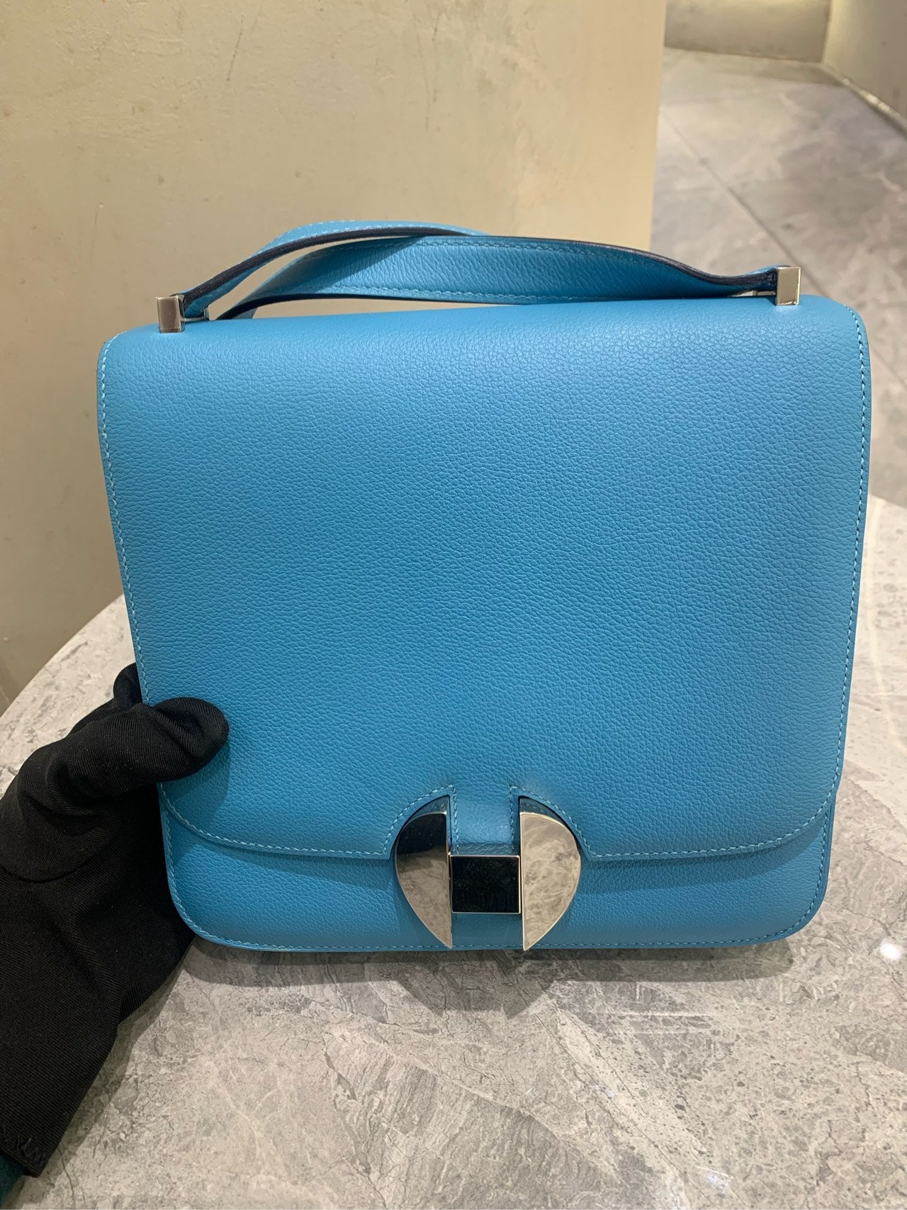 Hermès - Roulis - Evercolor leather - Northern Blue with Silver-Tone Hardware - (Small)