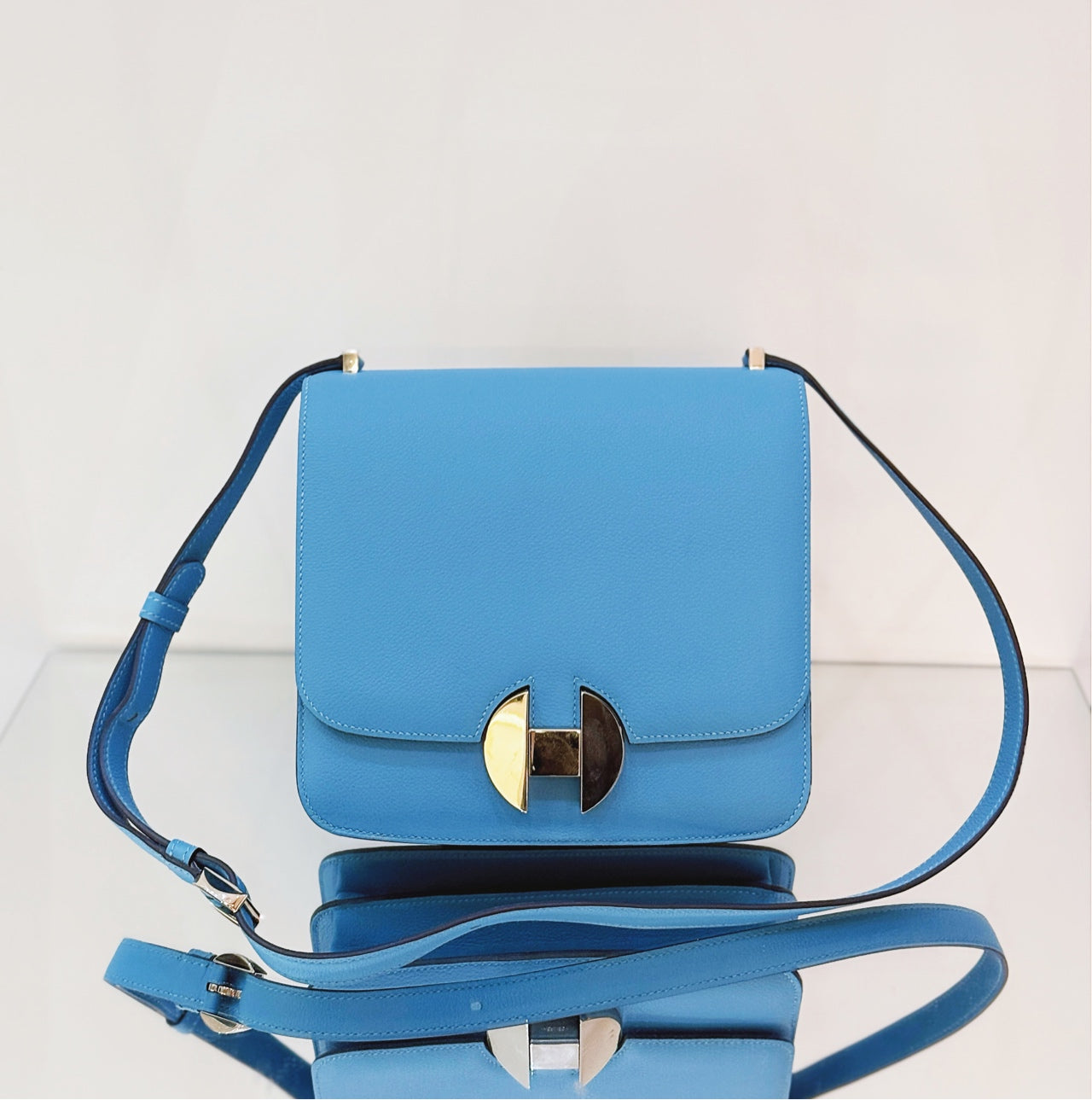 Hermès - Roulis - Evercolor leather - Northern Blue with Silver-Tone Hardware - (Small)
