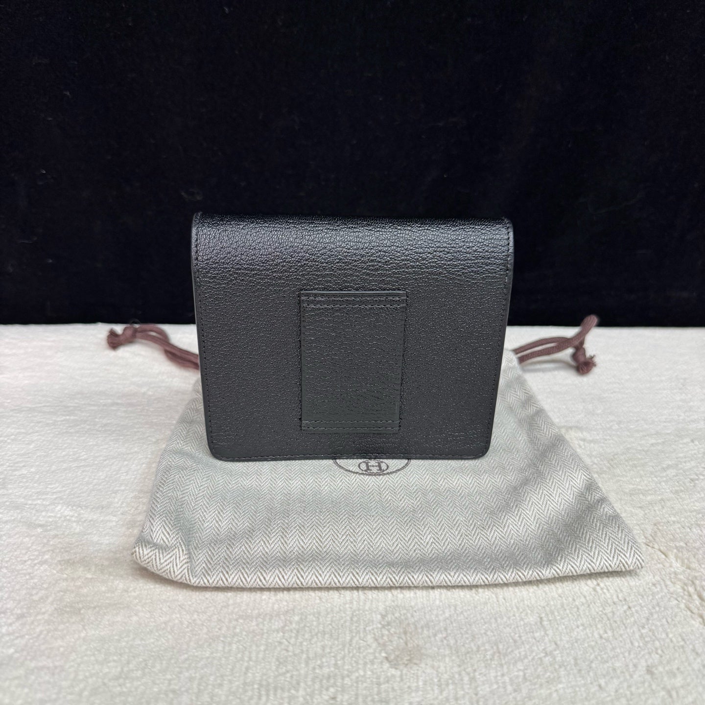Hermès - Roulis Slim - Grained leather - Black with Gold-Tone Hardware - (mini)