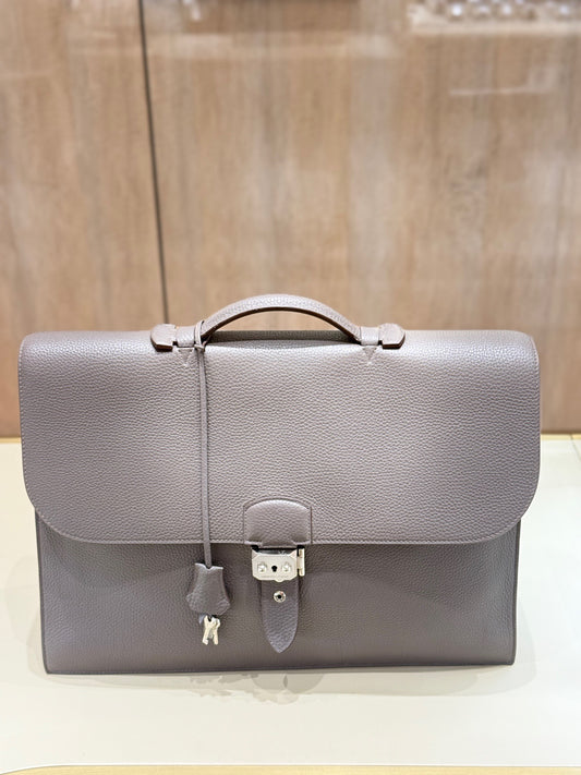 Hermes - Sac a Depeches - Leather - Grey - (Other)