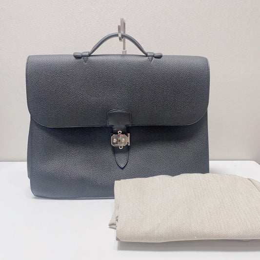 Hermès - Sac a Dépêches - Togo leather - Black - (large)