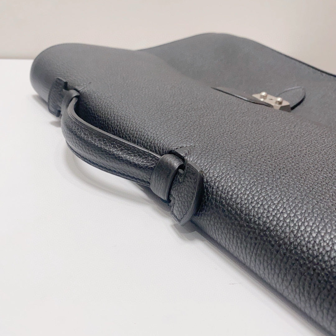 Hermès - Sac a Dépêches - Togo leather - Black - (large)