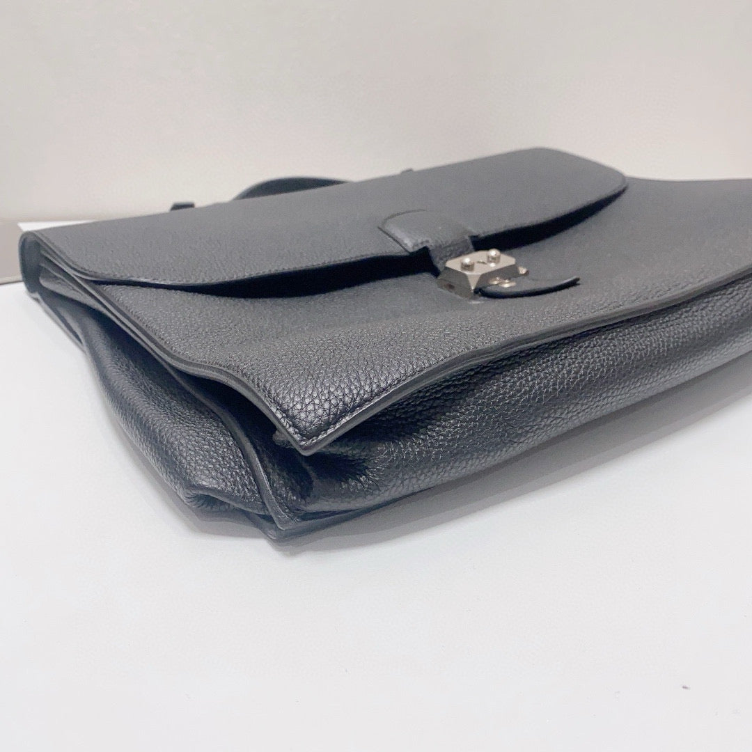 Hermès - Sac a Dépêches - Togo leather - Black - (large)