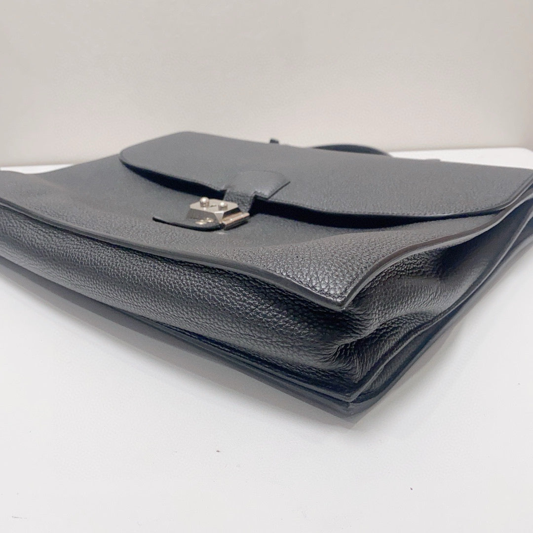 Hermès - Sac a Dépêches - Togo leather - Black - (large)