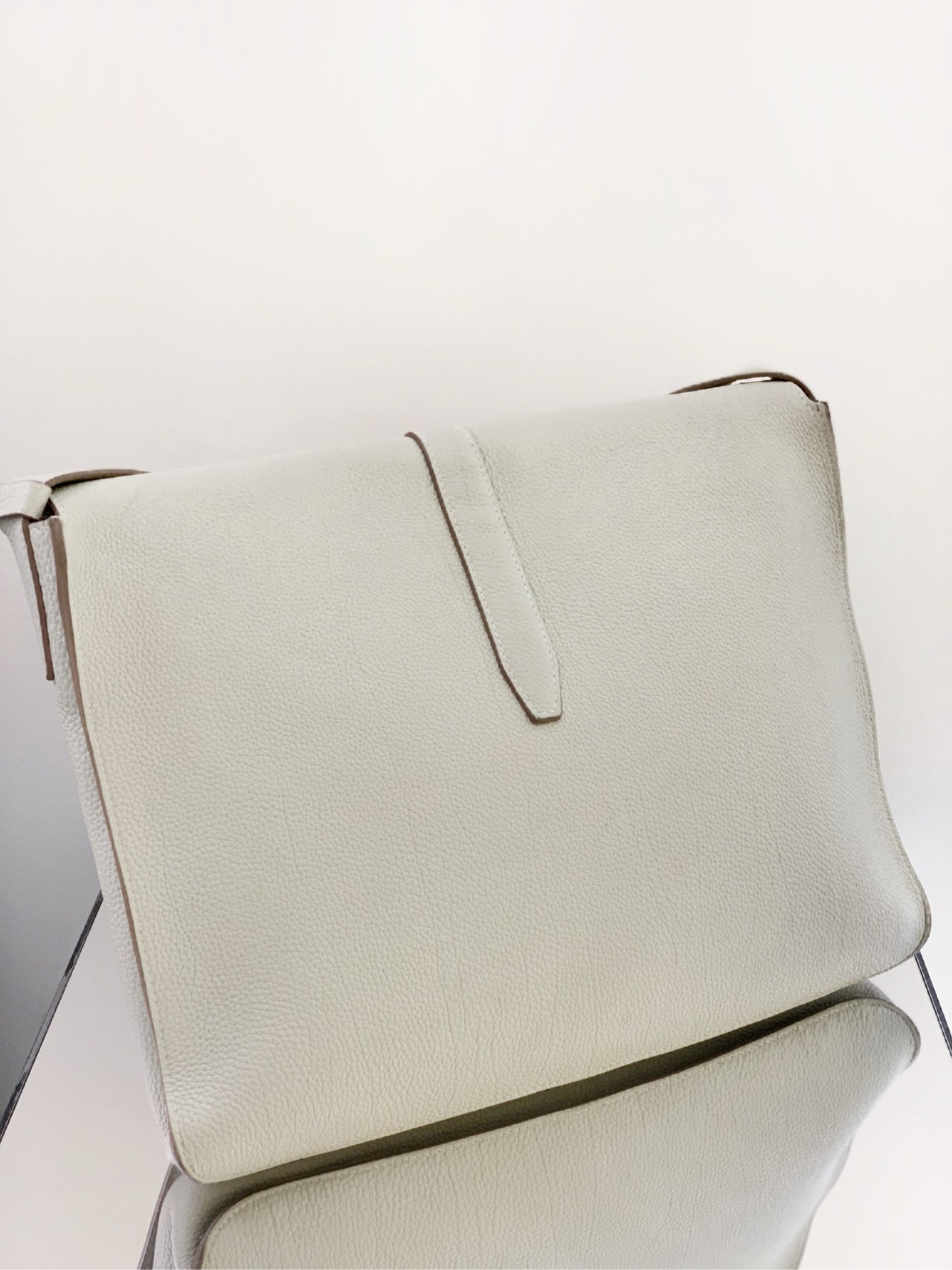 Hermes - Steve light junior - Togo leather - Grey - (medium)