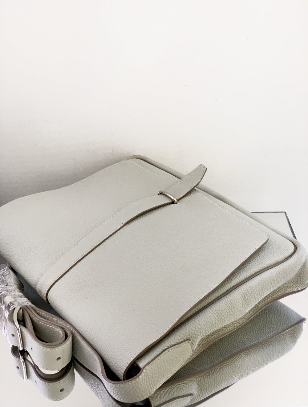 Hermes - Steve light junior - Togo leather - Grey - (medium)