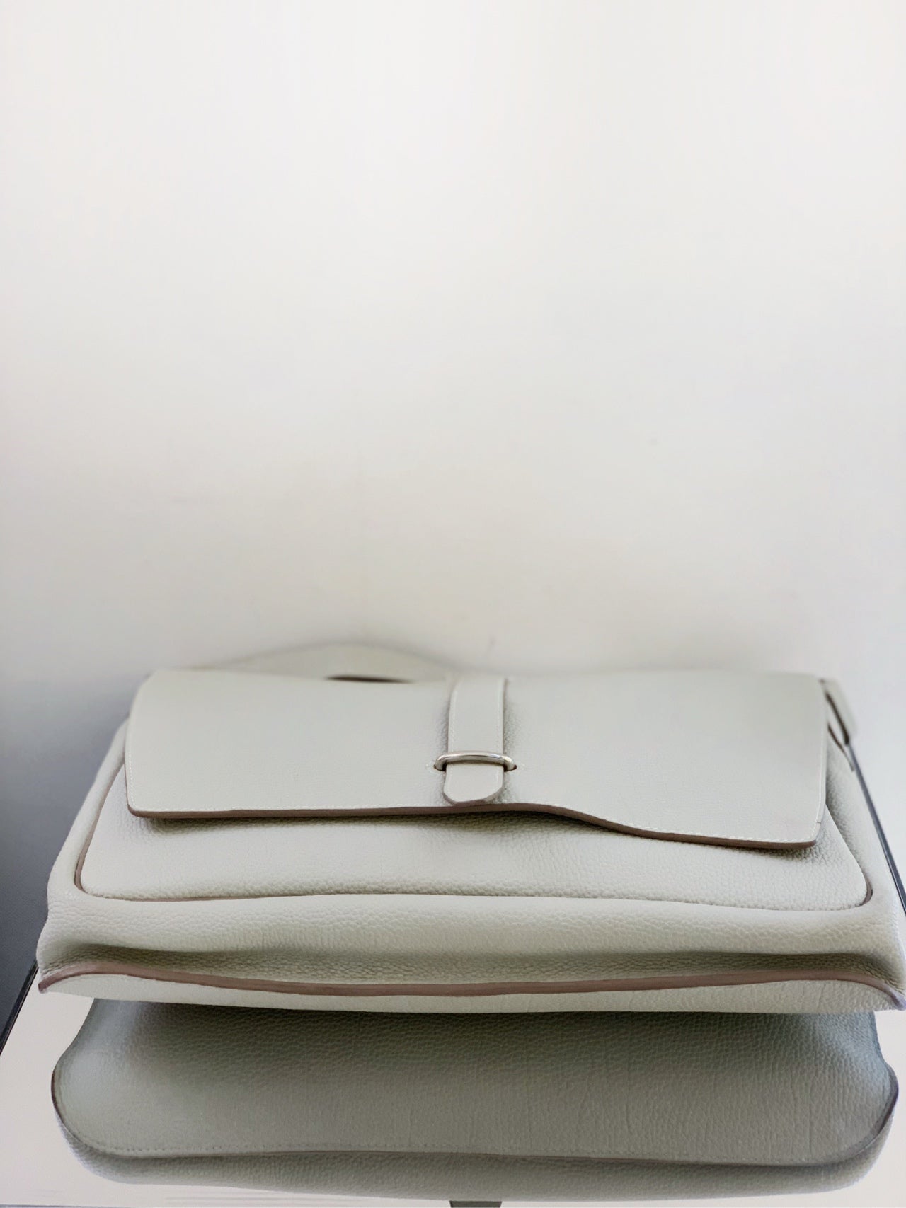 Hermes - Steve light junior - Togo leather - Grey - (medium)