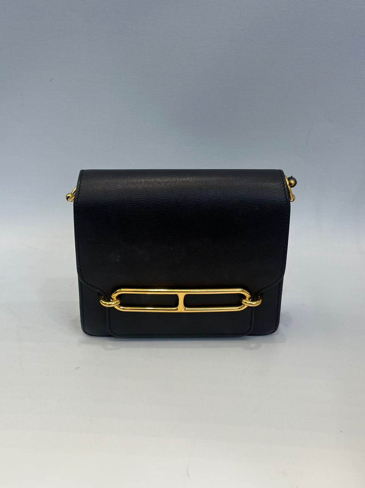 Hermès - Verrou Chaine d'Ancre - Swift leather - Black - (mini)