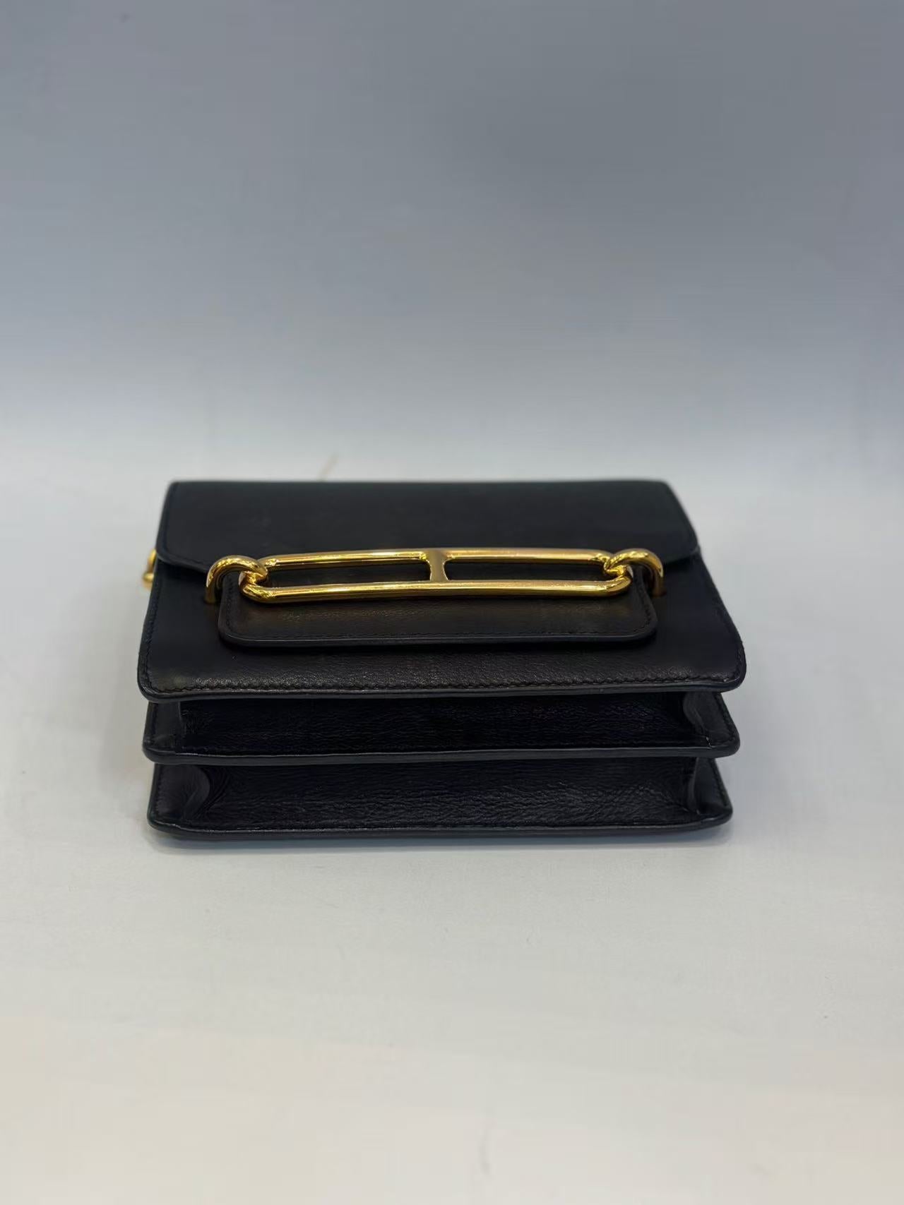 Hermès - Verrou Chaine d'Ancre - Swift leather - Black - (mini)