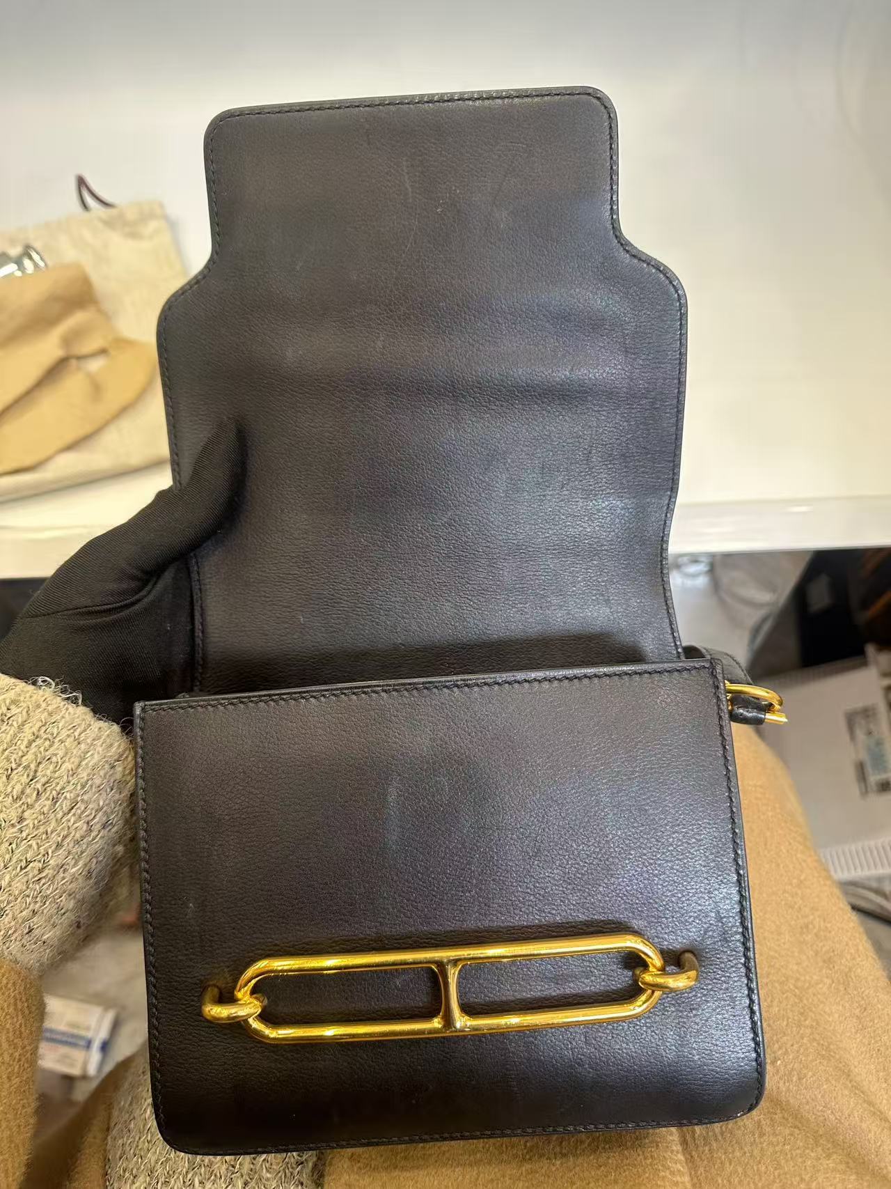 Hermès - Verrou Chaine d'Ancre - Swift leather - Black - (mini)