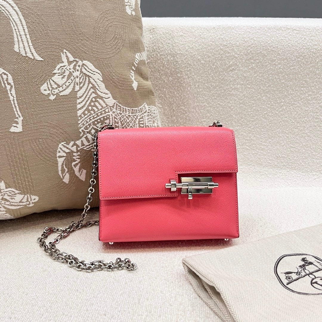 Hermès - Verrou Mini Chaine - Goatskin leather - Lipstick Pink - (mini)