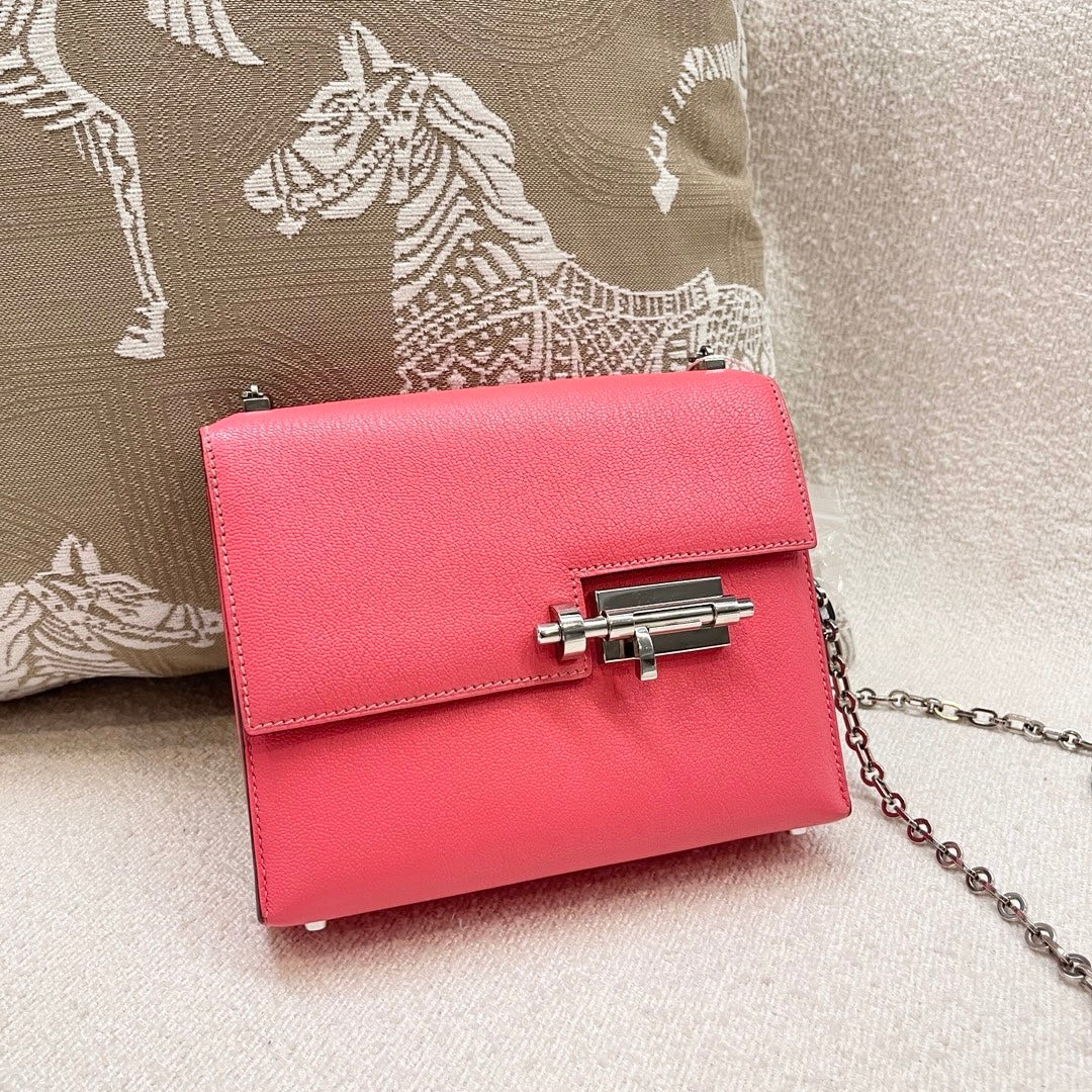 Hermès - Verrou Mini Chaine - Goatskin leather - Lipstick Pink - (mini)
