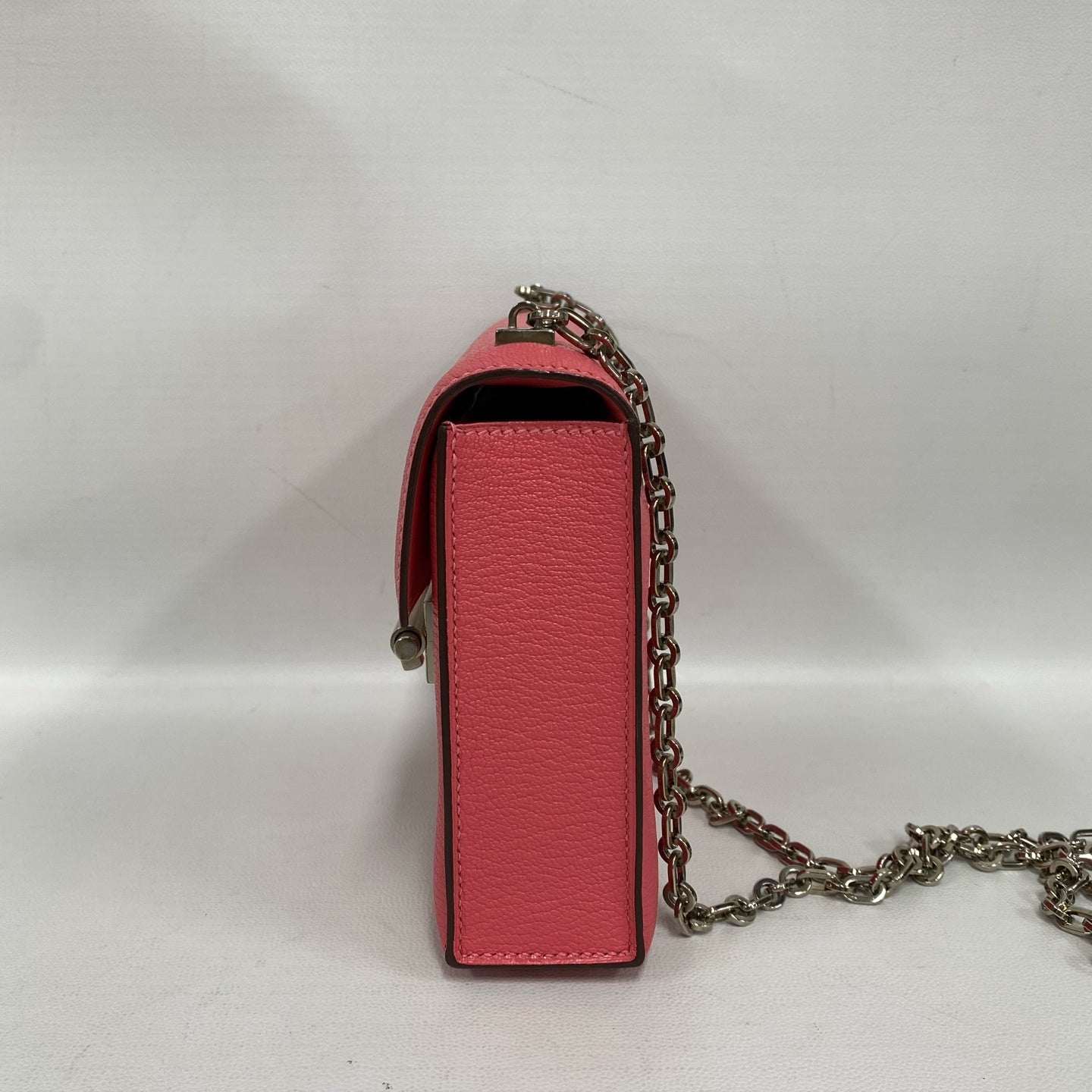 Hermès - Verrou Mini Chaîne - Grained leather - Lipstick Pink with Silver-Tone Hardware - (mini)