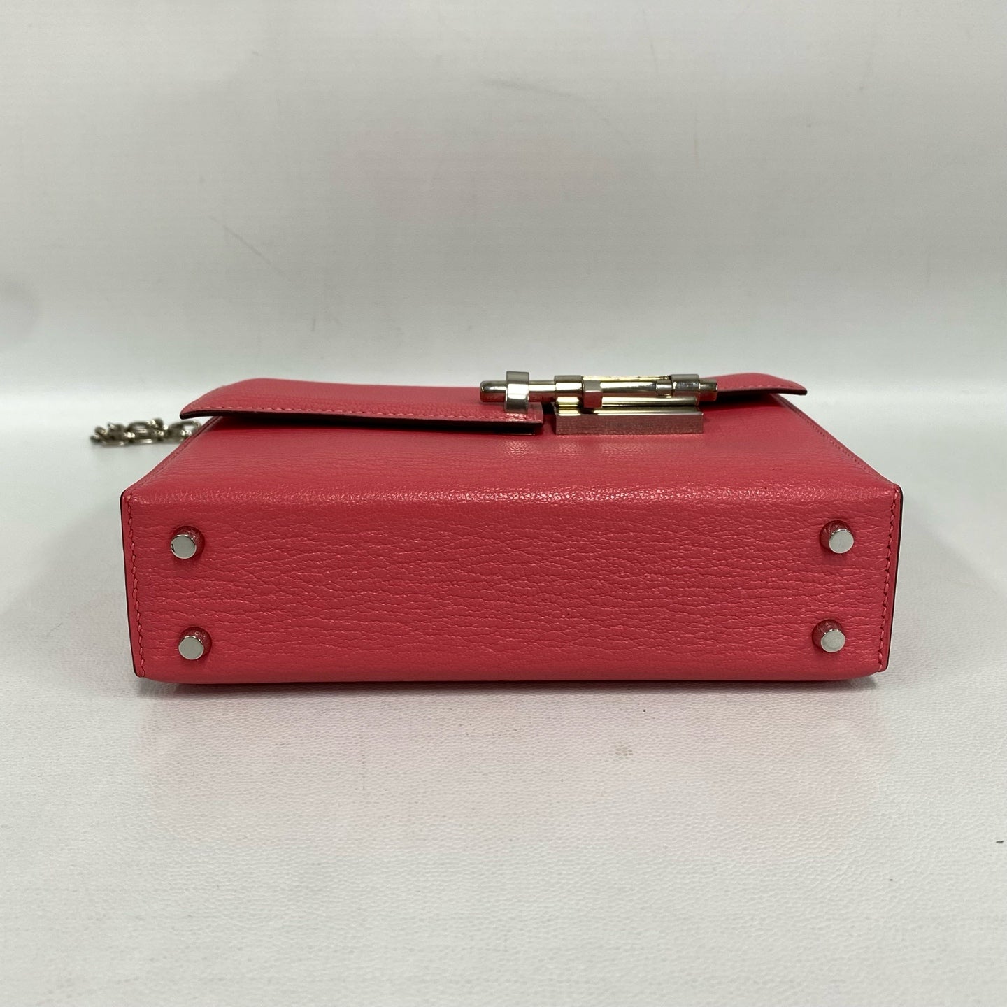 Hermès - Verrou Mini Chaîne - Grained leather - Lipstick Pink with Silver-Tone Hardware - (mini)