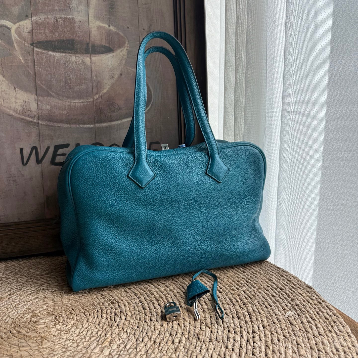 Hermès - Victoria - Leather - Blue - (large)