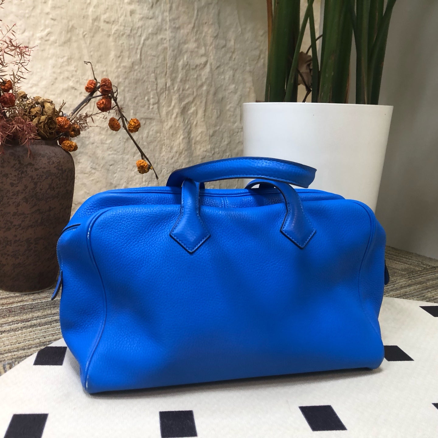 Hermes - Victoria - Leather - Blue - (large)