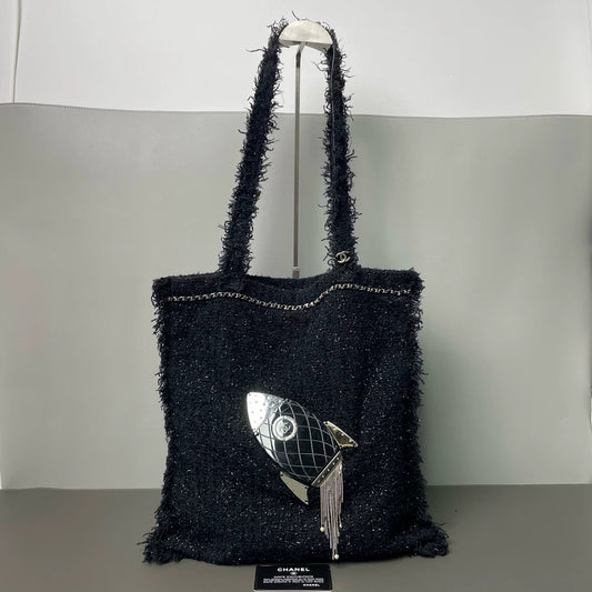 Chanel - Rocket Limited Edition Tote Bag - Tweed - Black - (medium)
