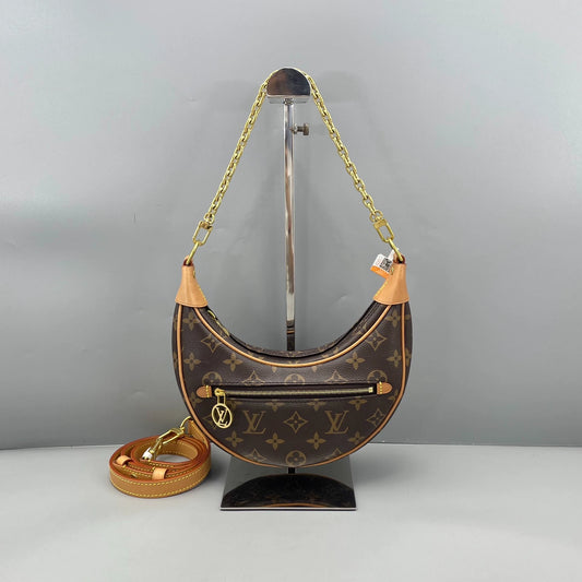 Louis Vuitton - Pea Bag - Monogram coated canvas with natural Vachetta leather trim - Brown - (mini)