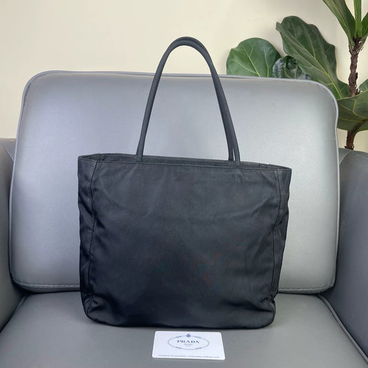 Prada - Small Tessuto Tote - Tessuto nylon - Black with Silver-Tone Hardware - (Small)