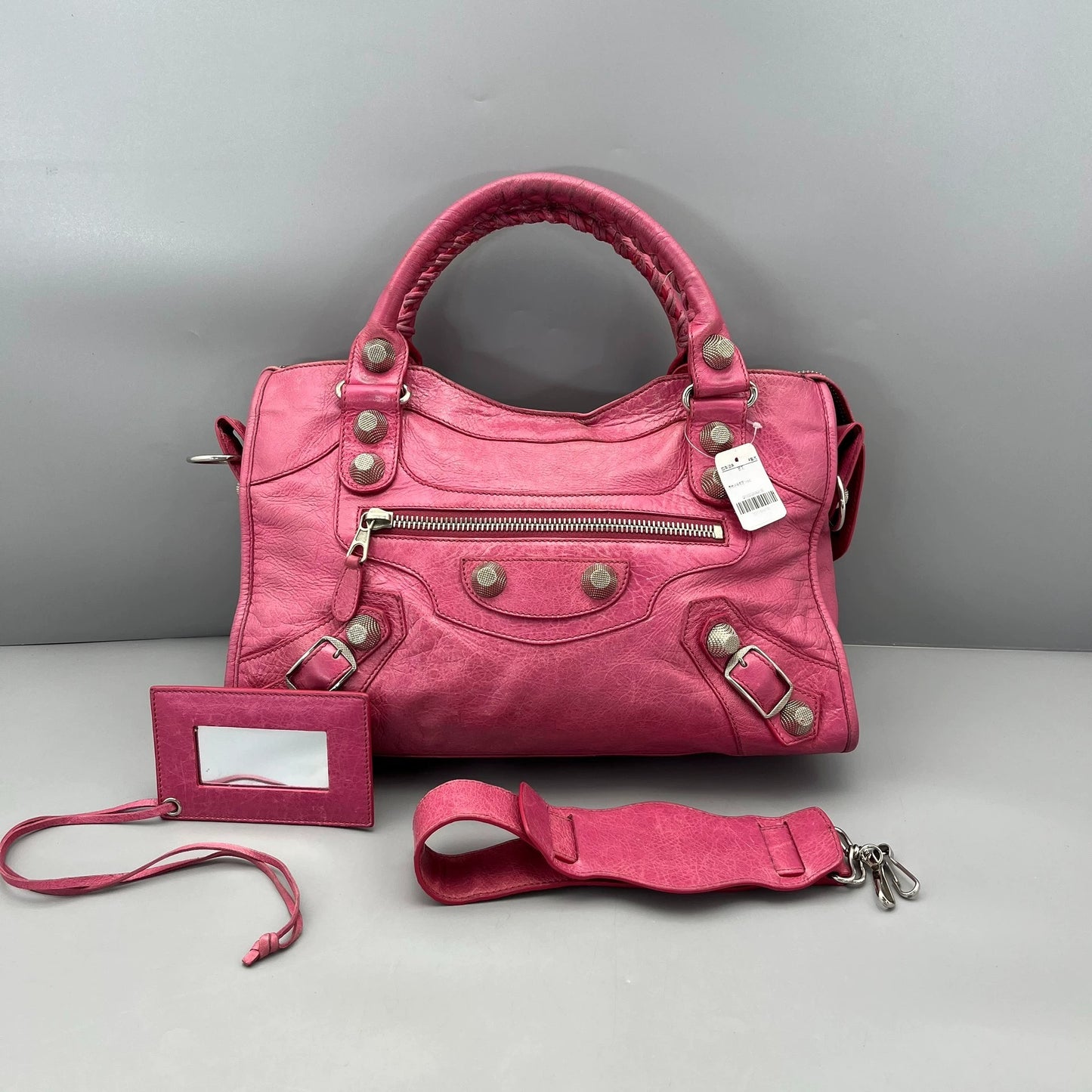 Balenciaga - City Bag - Distressed lambskin leather - Pink - (Small)
