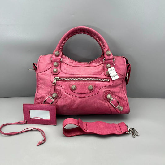 Balenciaga - City Bag - Distressed lambskin leather - Pink - (Small)