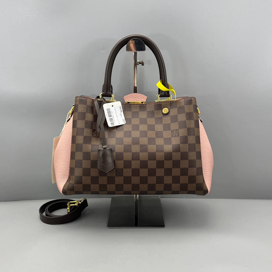 Louis Vuitton - Brittany - Damier Ebene coated canvas with grained leather trim - Brown and Pink - (medium)